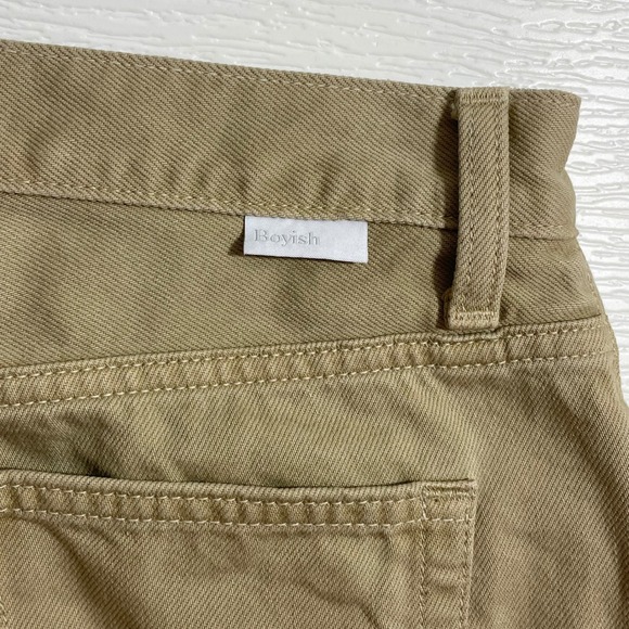 Boyish Tommy High Rise Straight Jeans in The Crowd Khaki Tan Button Fly Size 25 - Picture 10 of 12
